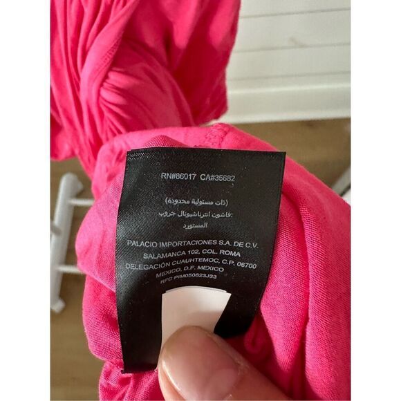 Bebe Faux Wrap Plunge Neck Mini Dress Pink Sz XS - Picture 10 of 12